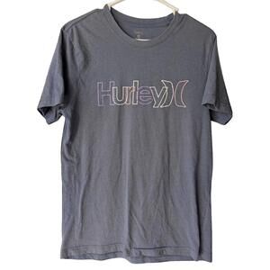 Hurley Men's Medium Blue Logo T-Shirt M Short Sleeve Surf Skate Casual Tee
